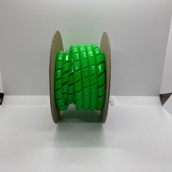 Heli-Tube 1/2 In. OD X 25FT Spiral Wrap Green Day-Glo Polyethylene HT 1/2 C GR DG-25